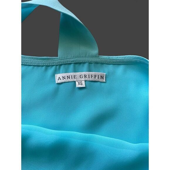 Annie Griffin Women’s Tank Top 100% Silk Polyester Lining XS Sky Blue Never Worn - Picture 6 of 8